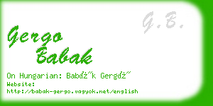 gergo babak business card